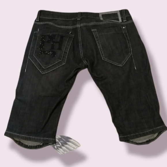Phard Italian Black Denim Crop Jeans sz 30 - Picture 2 of 10
